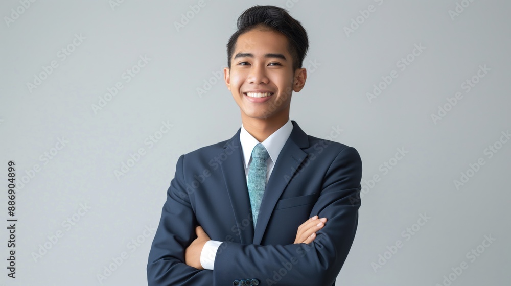 Young Indonesian Businessman in Suit Posing Confidently for Professional Stock Photo Young Indonesian Businessman in Suit Posing Confidently for Professional Stock Photo