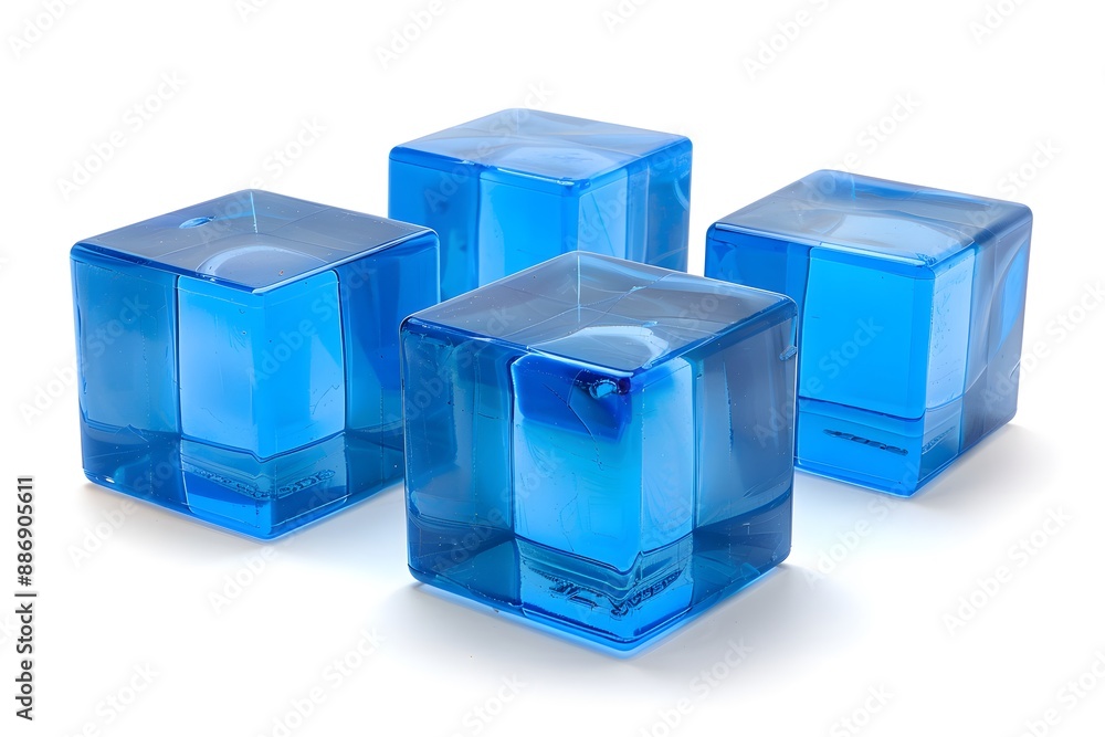Four Blue Reusable Ice Cubes Four Blue Reusable Ice Cubes