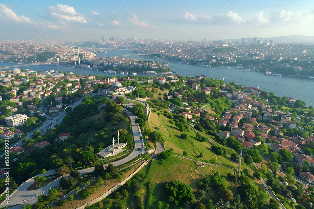 A bird's-eye view of the Hagia Sophia Cathedral. Istanbul, Turkey A bird's-eye view of the Hagia Sophia Cathedral. Istanbul, Turkey