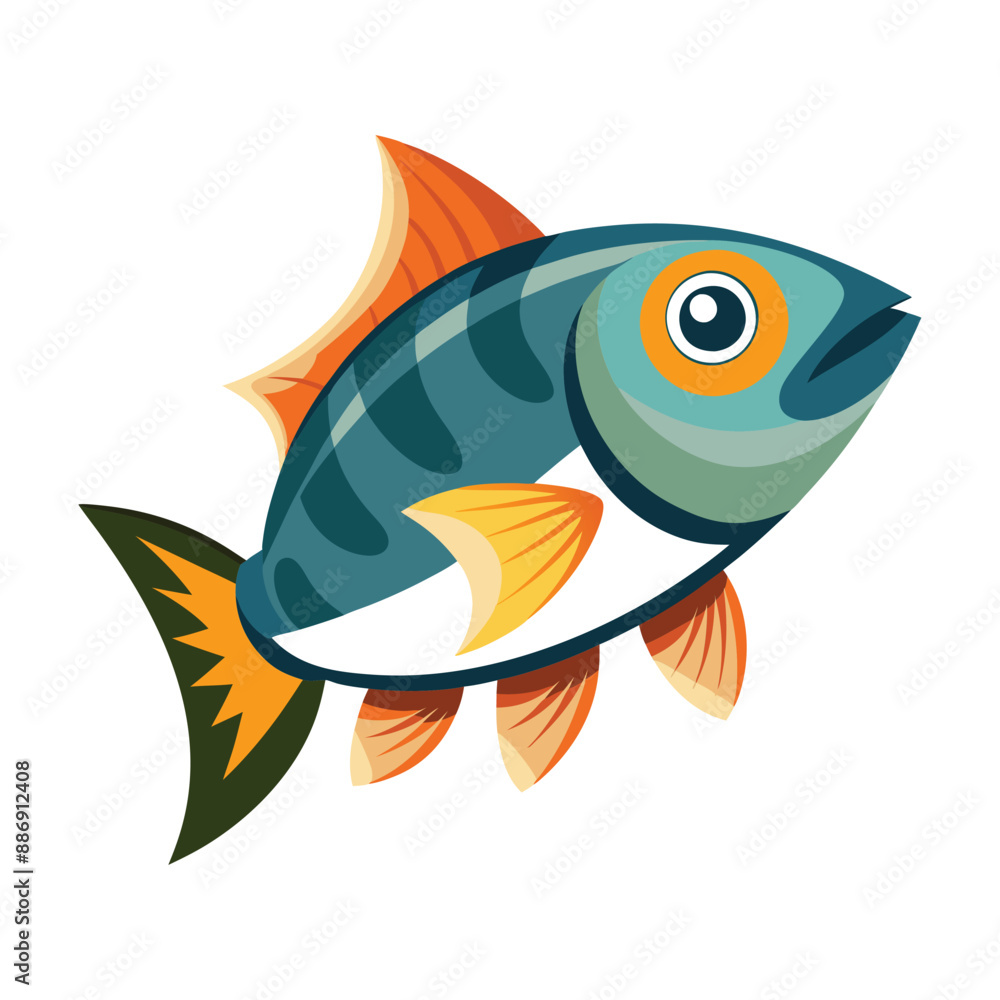 Fish Vector Illustration, flat icon Fish Vector Illustration, flat icon