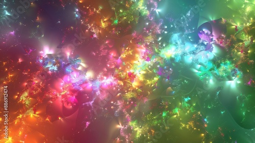 light fractals, abstract, bright colors