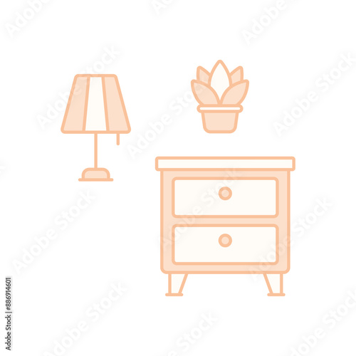 Nightstand concept vector icon