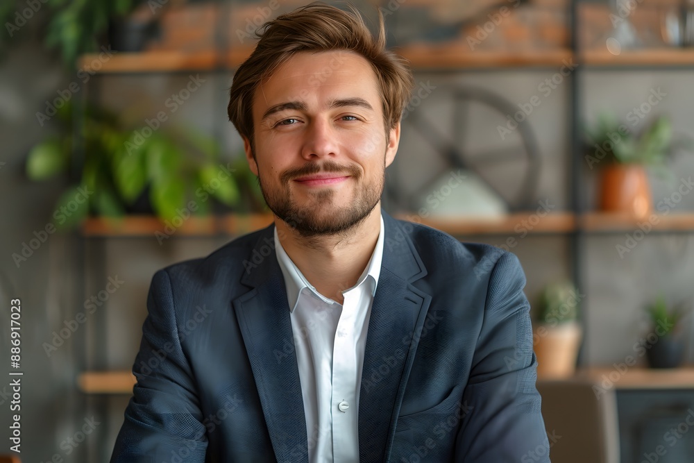 Confident Professional in a Modern Office Setting Confident Professional in a Modern Office Setting