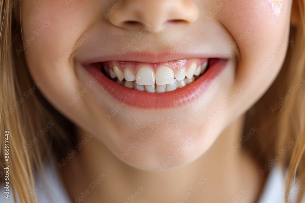 Perfect white kids teeth close up Perfect white kids teeth close up