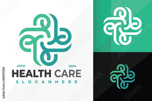 Nature Health Care Logo design vector symbol icon illustration