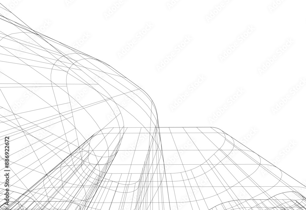 abstract buildings, architectural drawing 3d abstract buildings, architectural drawing 3d