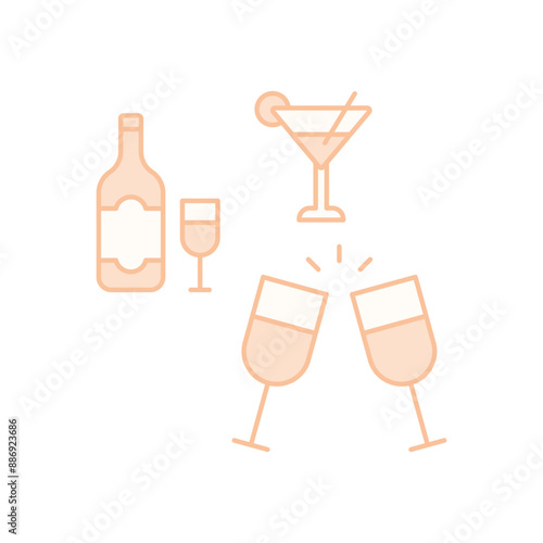 Champagne Flutes concept vector icon