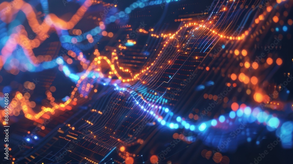 Fototapeta premium Building a Legacy: A Line Graph Represents Long-Term Financial Security for Generations, generative AI