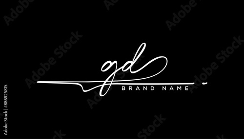 GD letter beauty handwriting vector logo.  photo