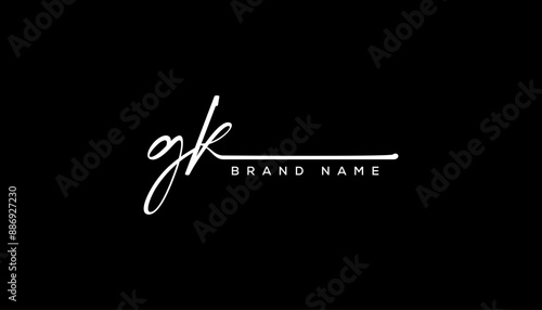 GK letter beauty handwriting vector logo. 