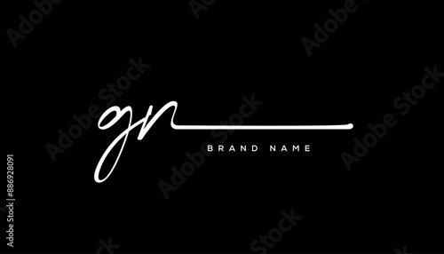 GN letter beauty handwriting vector logo. 