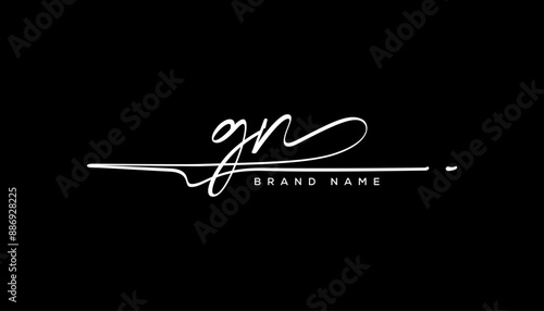 GN letter beauty handwriting vector logo. 