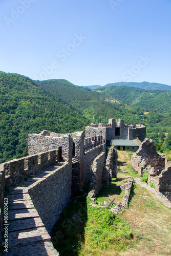 Majestic view of the medieval fortress and the surrounding area photo