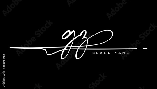 GZ letter beauty handwriting vector logo. 