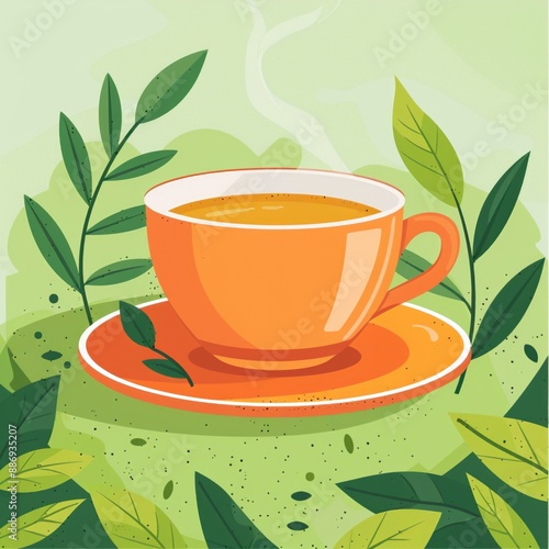 vector graphic of national hot tea month good for national