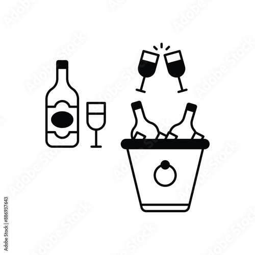 Ice Bucket concept vector icon