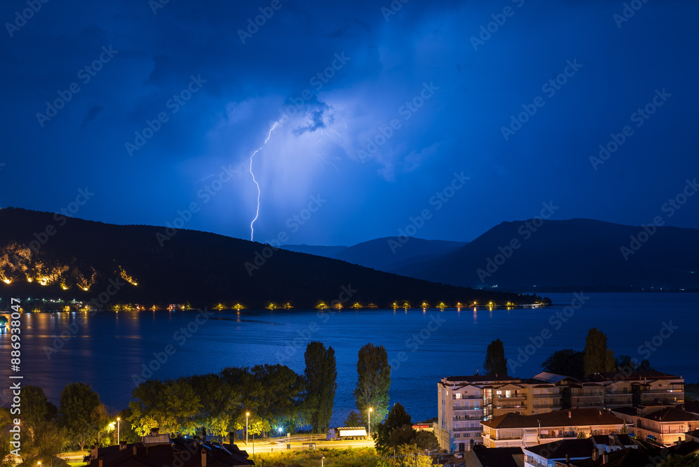Fototapeta premium view of the city of kastoria