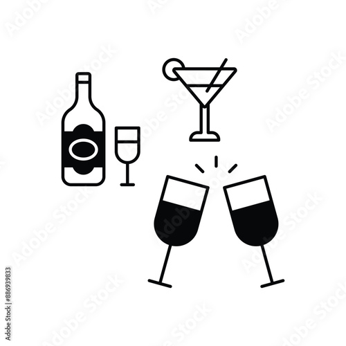 Champagne Flutes concept vector icon