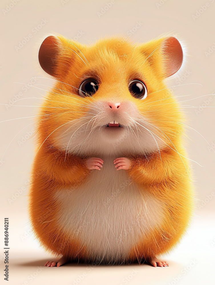 a cute hamster character, 3d render a cute hamster character, 3d render