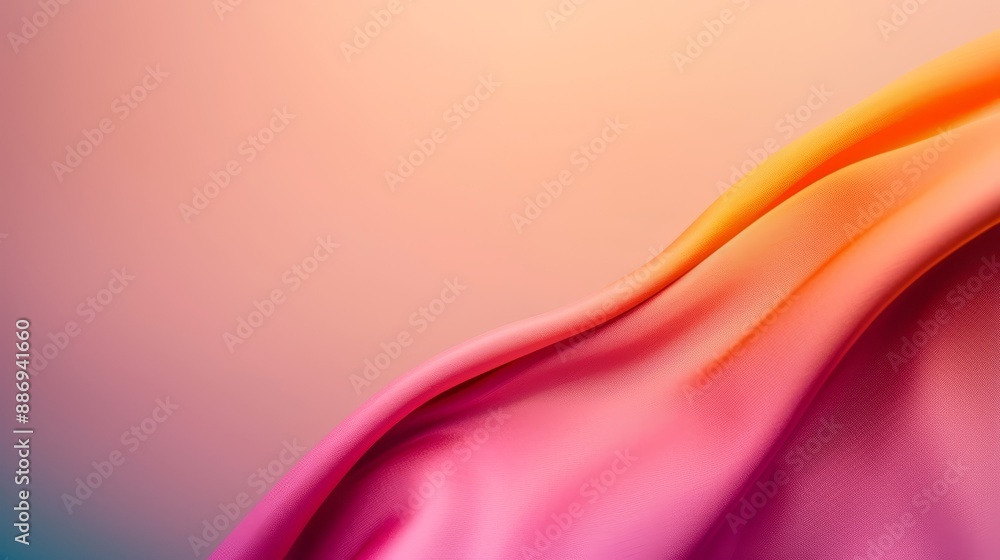 A tight shot of a multi-hued backdrop, featuring pink, orange, and blue tones, with a softly blurred depiction of undulating fabric A tight shot of a multi-hued backdrop, featuring pink, orange, and blue tones, with a softly blurred depiction of undulating fabric