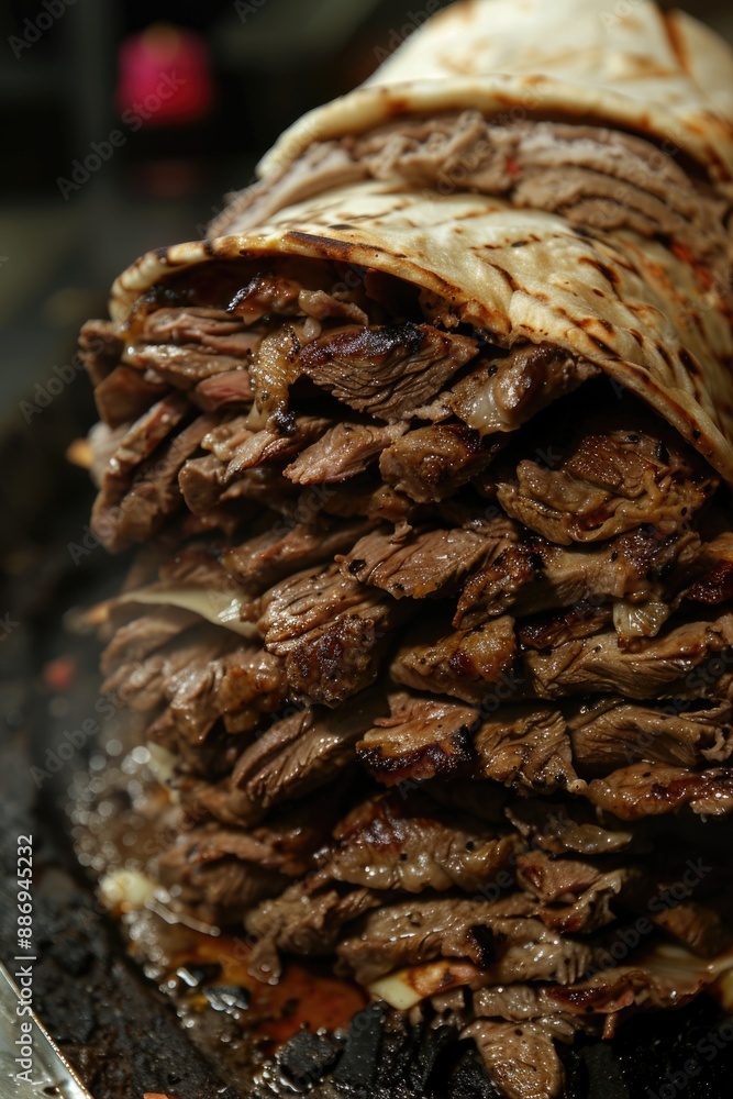 Fototapeta premium Grilled Burrito Close Up