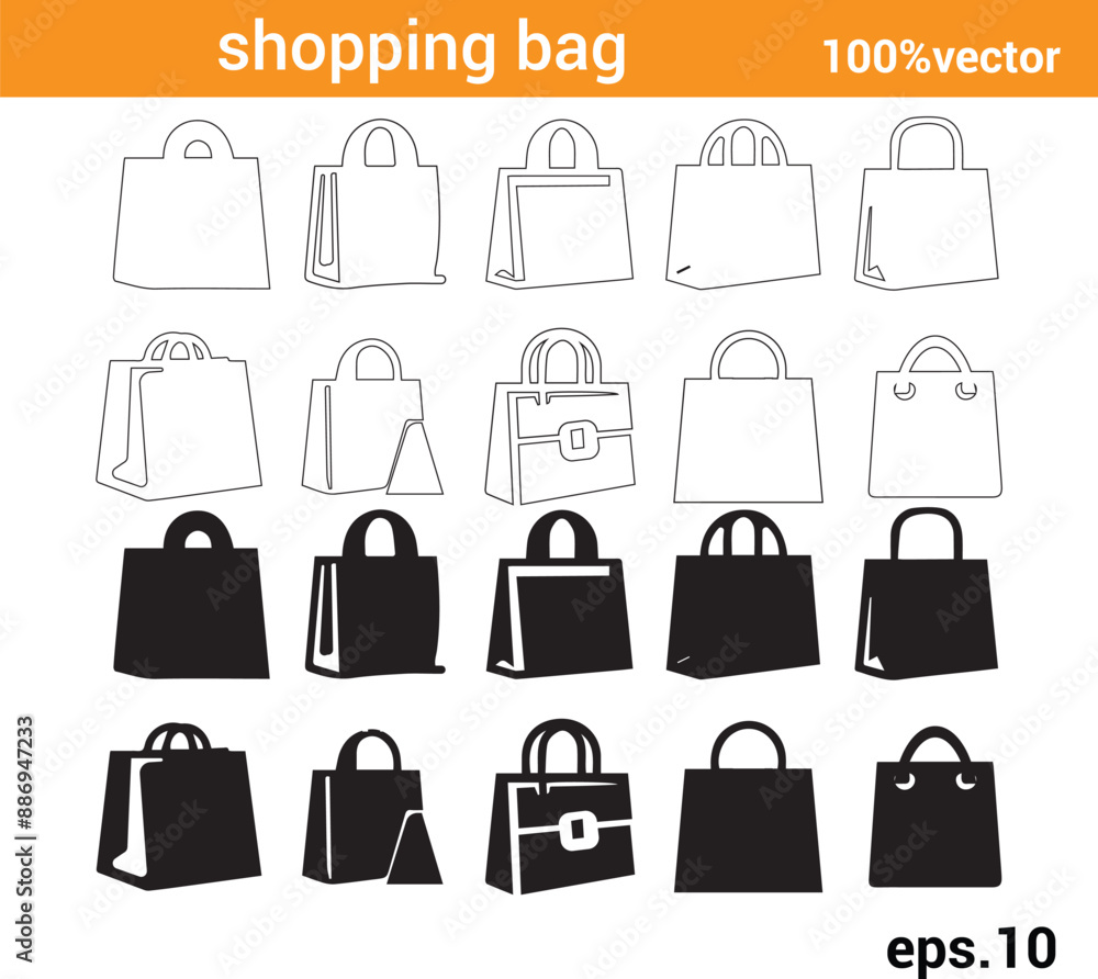 shopping bag vector set shopping bag vector set