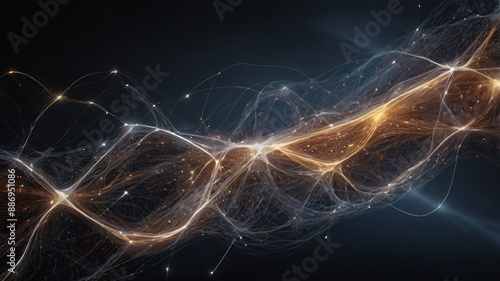 Dynamic 3D fractal wallpaper with blue and black lines, glowing energy waves, and smoke-like patterns, creating a futuristic space fantasy backdrop
