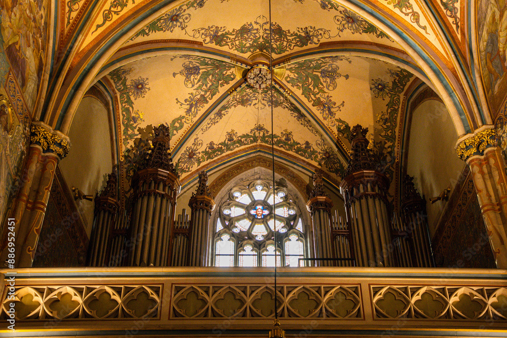 Fototapeta premium Prague, Czech Republic - Interior of the Church of St. Peter and St. Paul in the Vyšehrad Cemetery