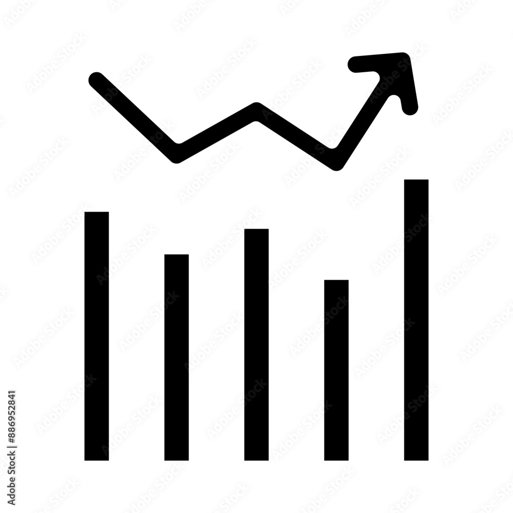 Stock market Vector Glyph Icon Design Stock market Vector Glyph Icon Design