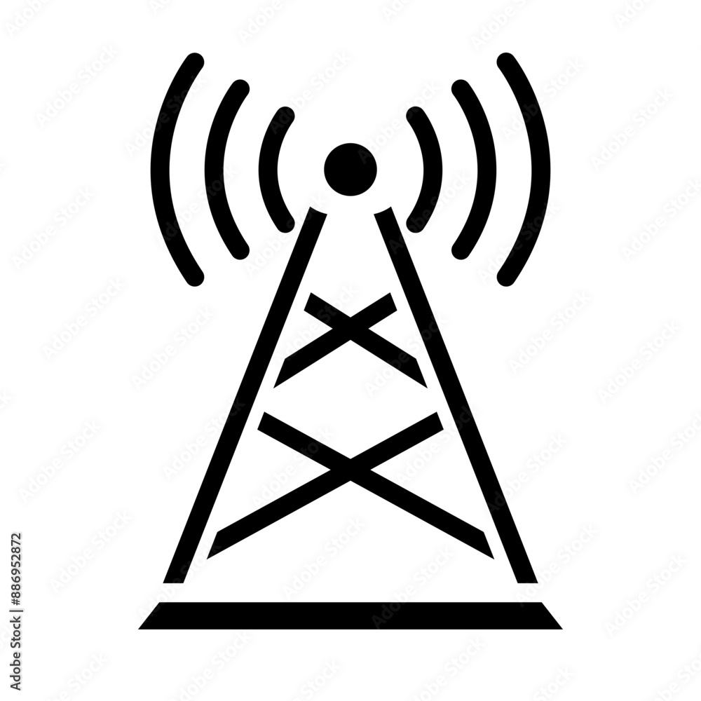 Radio tower Vector Glyph Icon Design Radio tower Vector Glyph Icon Design