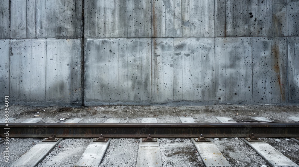 concrete rail road background - generative ai concrete rail road background - generative ai
