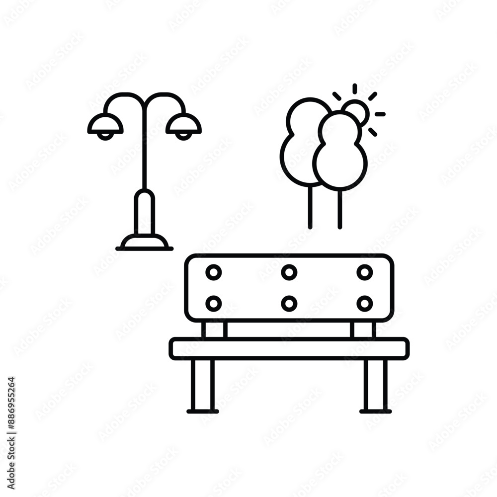Bench concept vector icon Bench concept vector icon