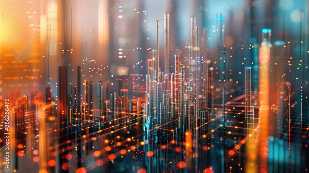 Cha-Ching! A Line and bar Graph Illustrates Financial Gains, generative AI Cha-Ching! A Line and bar Graph Illustrates Financial Gains, generative AI