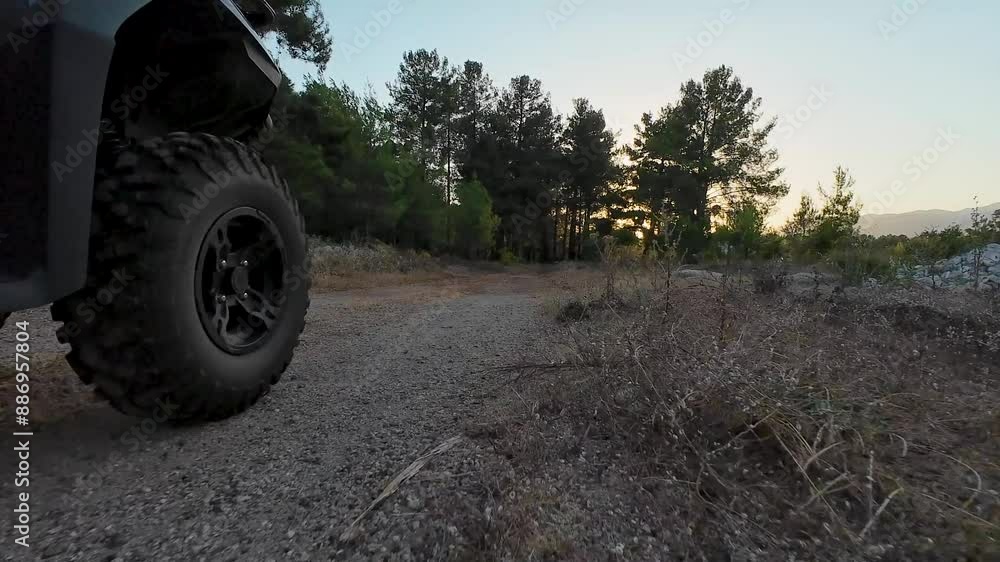 Riding in the forest with ATV OFFROAD Riding in the forest with ATV OFFROAD