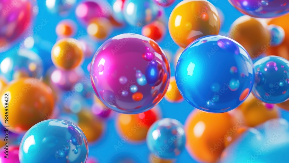 Colorful Spheres Floating in Air Colorful Spheres Floating in Air