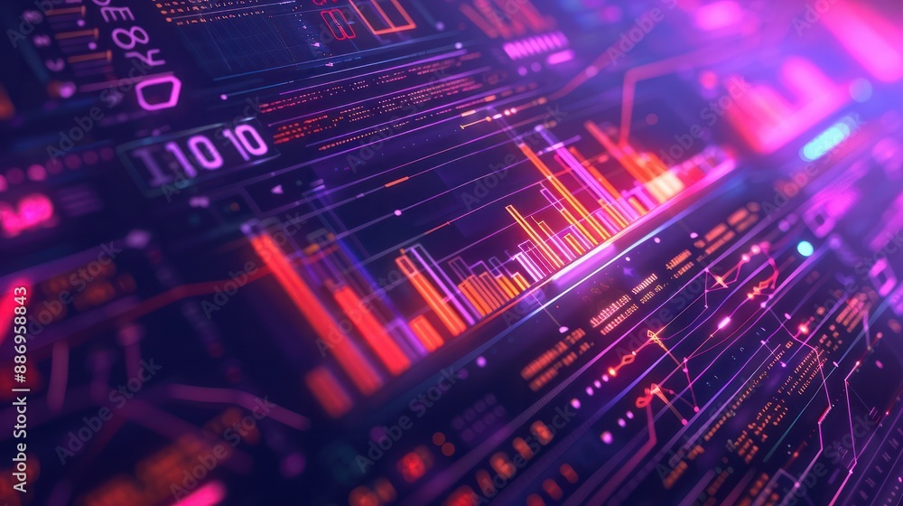 Conceptual illustration of the Julia programming language with byte code and data charts on a vibrant purple background. Ideal for tech blogs, educational content, and programming tutorials. Conceptual illustration of the Julia programming language with byte code and data charts on a vibrant purple background. Ideal for tech blogs, educational content, and programming tutorials.