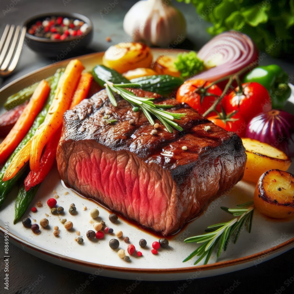 grilled steak with vegetables grilled steak with vegetables