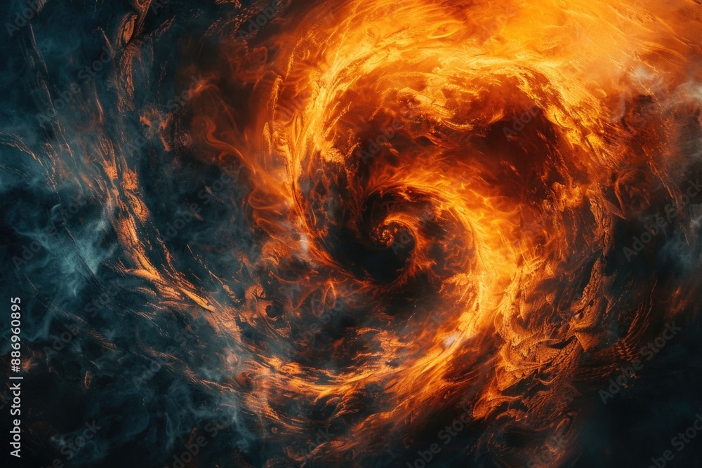 Spiral of Fire on Black Background Spiral of Fire on Black Background