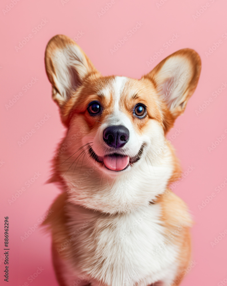 Corgi dog on pink background Corgi dog on pink background