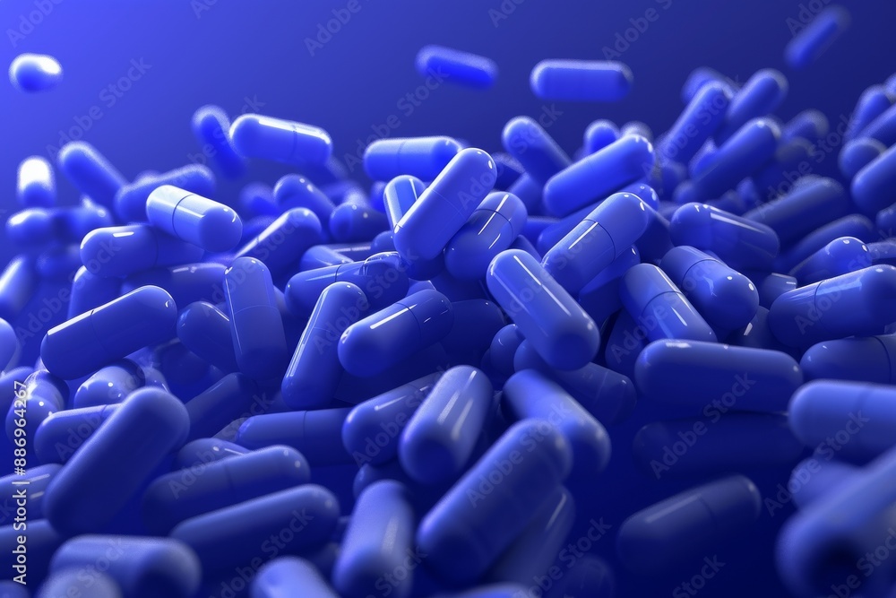 Obraz premium Consumption and release of vitamins. Multi-colored dots enter and fly out of the white elements.. Beautiful simple AI generated image in 4K, unique.