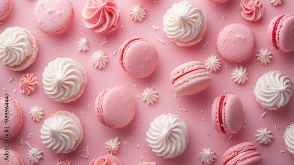 Pink and White Delights: A Sweet and Elegant Dessert Arrangement Pink and White Delights: A Sweet and Elegant Dessert Arrangement