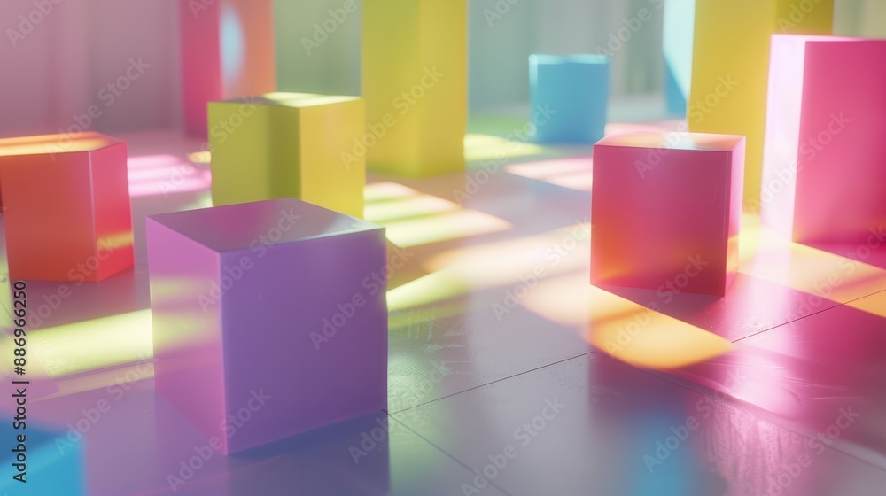 Multi-Colored Cubes on a Light Surface Multi-Colored Cubes on a Light Surface
