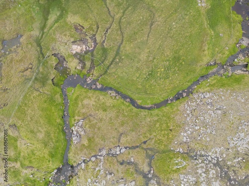 Aerial view of a stream