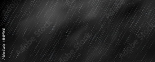Raindrops on transparent background. Storm with rain and white cloud isolated on transparent background. Downpour, hail rainy weather. Rain and snow, rain and hail png.