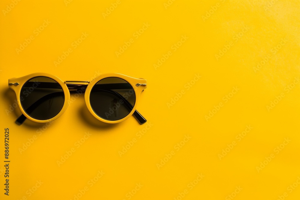 Peach-colored retro sunglasses. Beautiful simple AI generated image in 4K, unique.