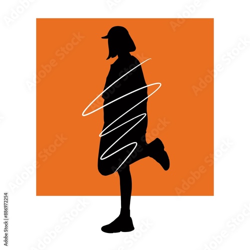 Youth Fashion Abstract illustration , Youth Fashion art, street fashion , urban vibes, Fashion illustration
