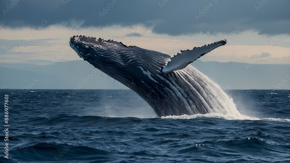 Fototapeta premium humpback whale in the sea