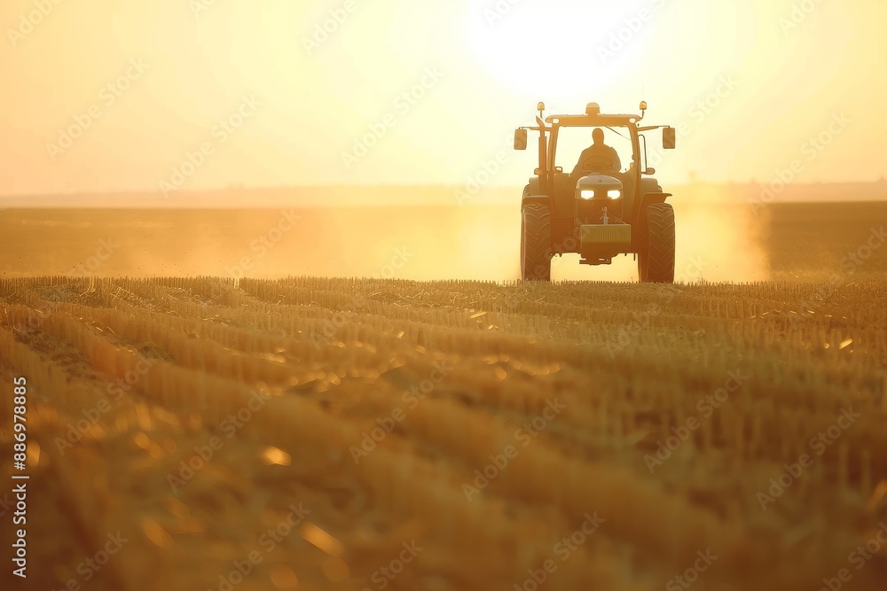 Obraz premium Corn Harvest - Photo Collage / Agriculture collage made of many different pictures about corn harvest. Beautiful simple AI generated image in 4K, unique.