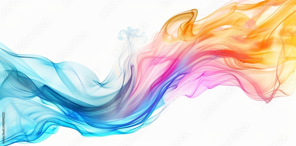 Flowing Colors: A dynamic, well-defined movement of rose, violet, orange, and blue smoke Flowing Colors: A dynamic, well-defined movement of rose, violet, orange, and blue smoke