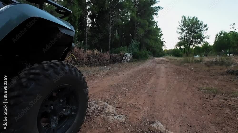 Riding in the forest with ATV OFFROAD Riding in the forest with ATV OFFROAD